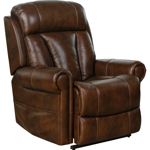 Lyndon Lift Chair Recliner w/ Power Head Rest in Tonya Brown Leather